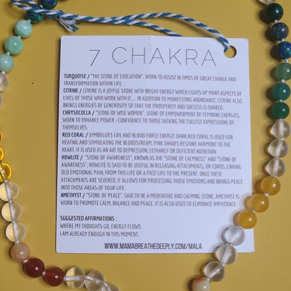 NWT UNUSED 7 CHAKRA NECKLACE MALA - Picture 3 of 3